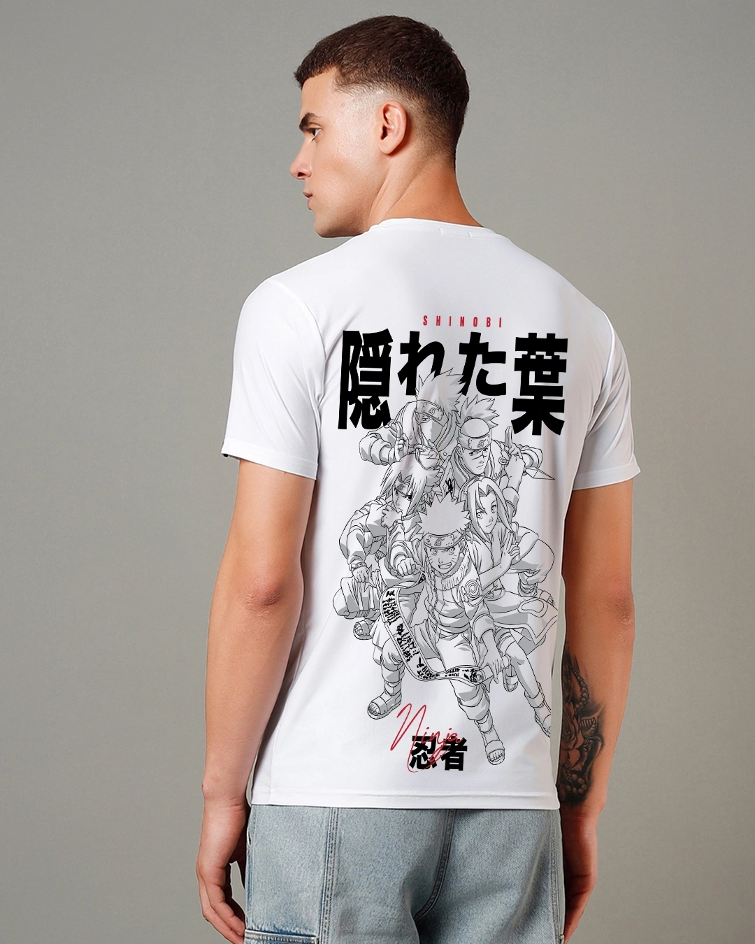 Men’s White Shinobi Graphic Printed T-shirt