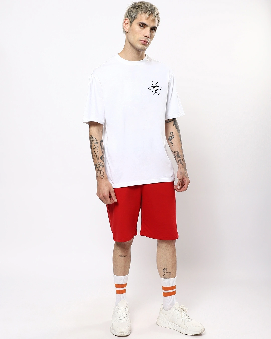 Men’s White Think Like a Pro Typography Oversized T-shirt