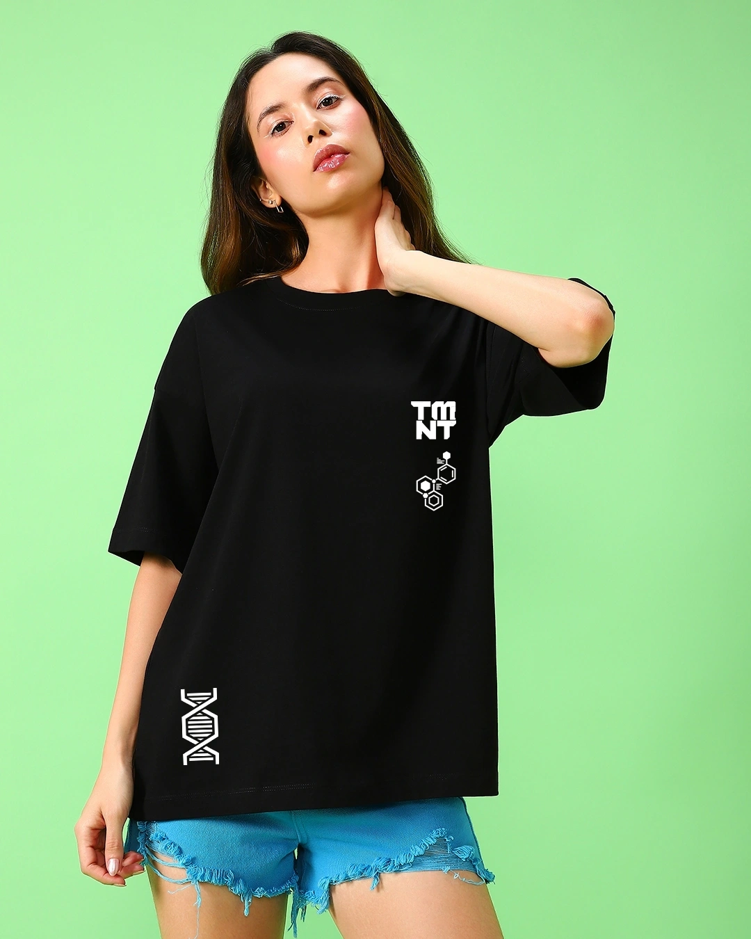 Women’s Black Inner Ninja Graphic Printed Oversized T-shirt